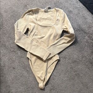 Cream Long Sleeve Bodysuit